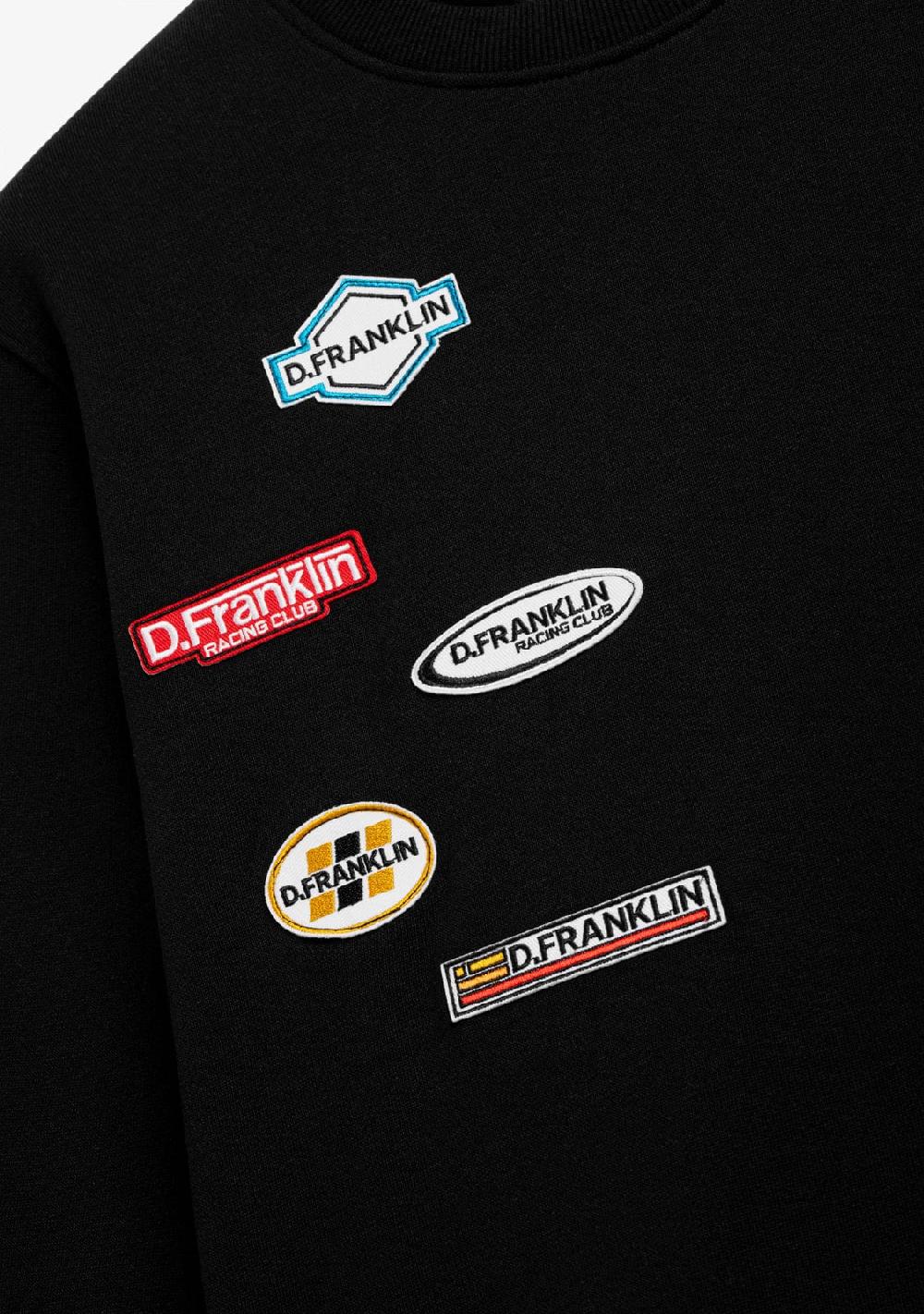 D.franklin Crewneck Racing Club Sweatshirt Black Liquidación