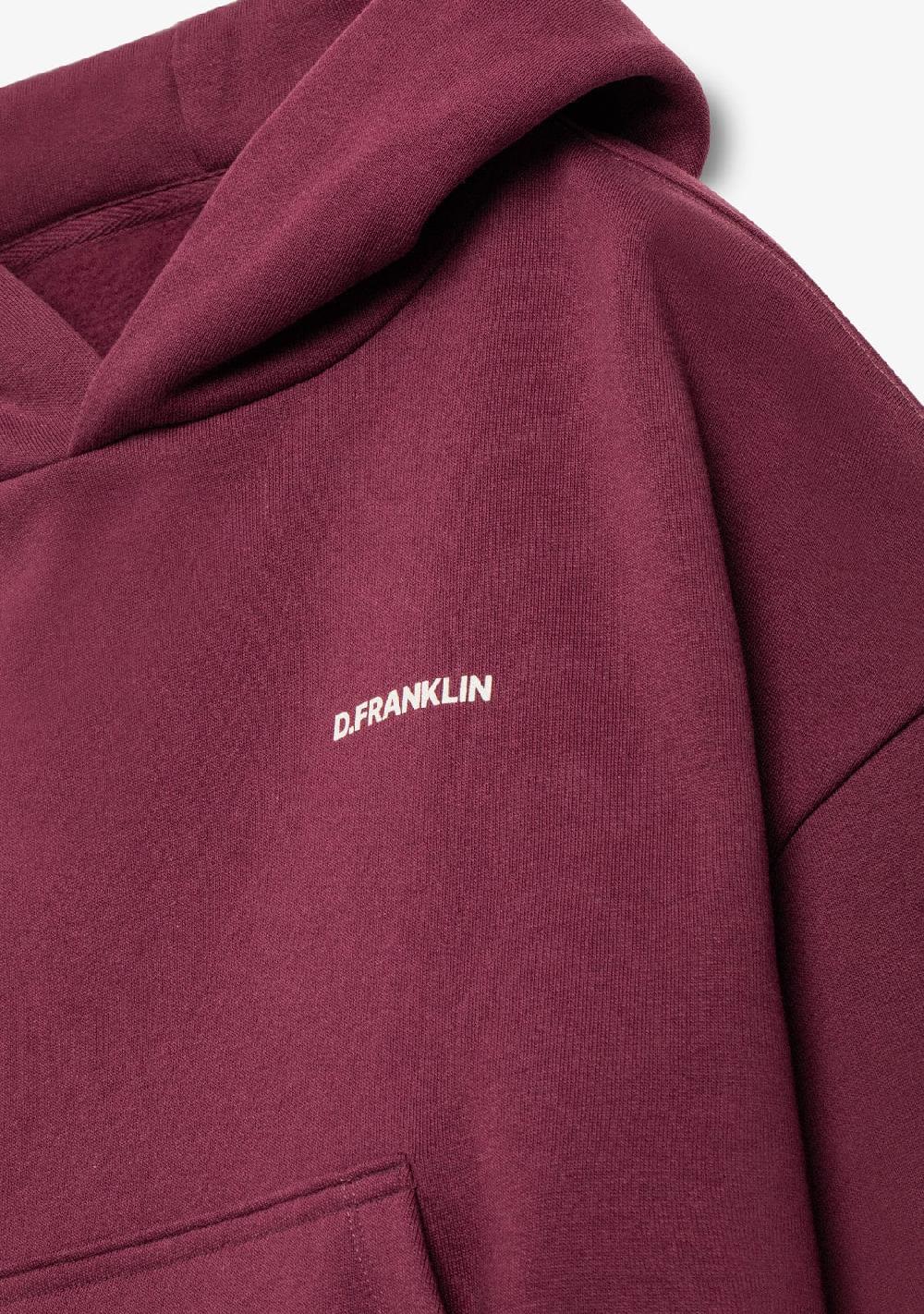 D.franklin Worldwide Crop Hoodie Wine COMPRAR AHORA