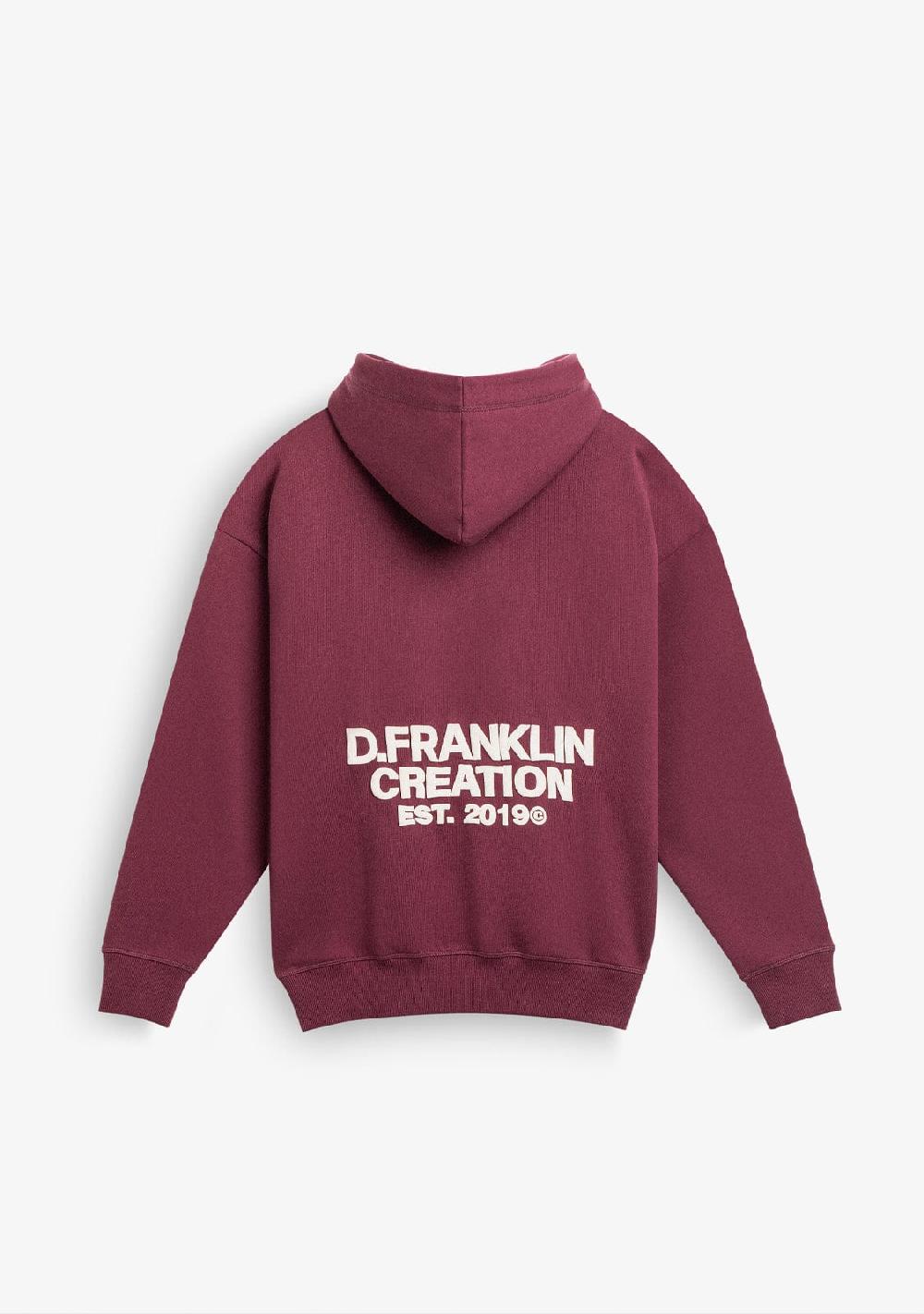 D.franklin Classic Oversize Hoodie Wine ÚLTIMAS EDICIONES