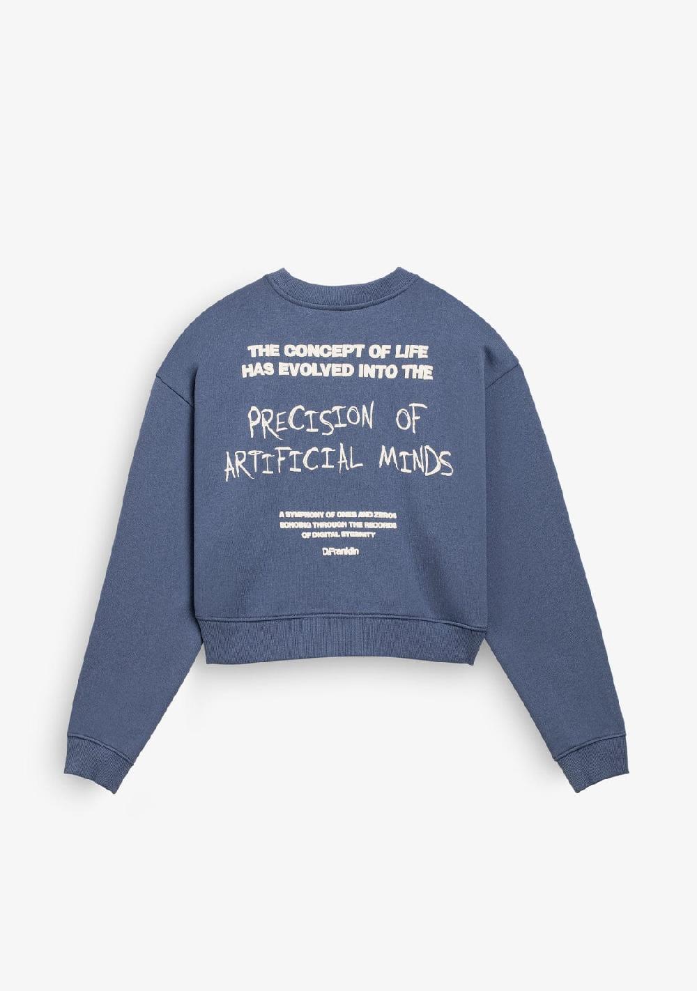 D.franklin Eternity Crop Sweatshirt Blue Precio de fábrica