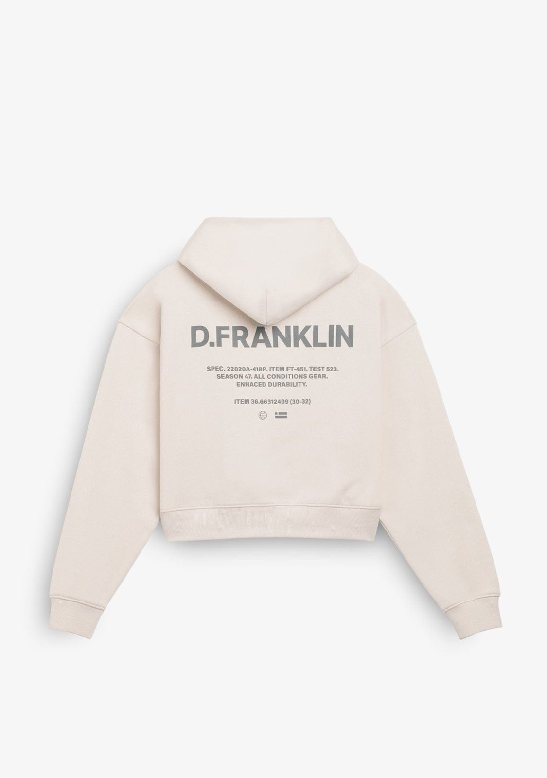 D.franklin Worldwide Crop Hoodie Ice Grey Solo queda un día