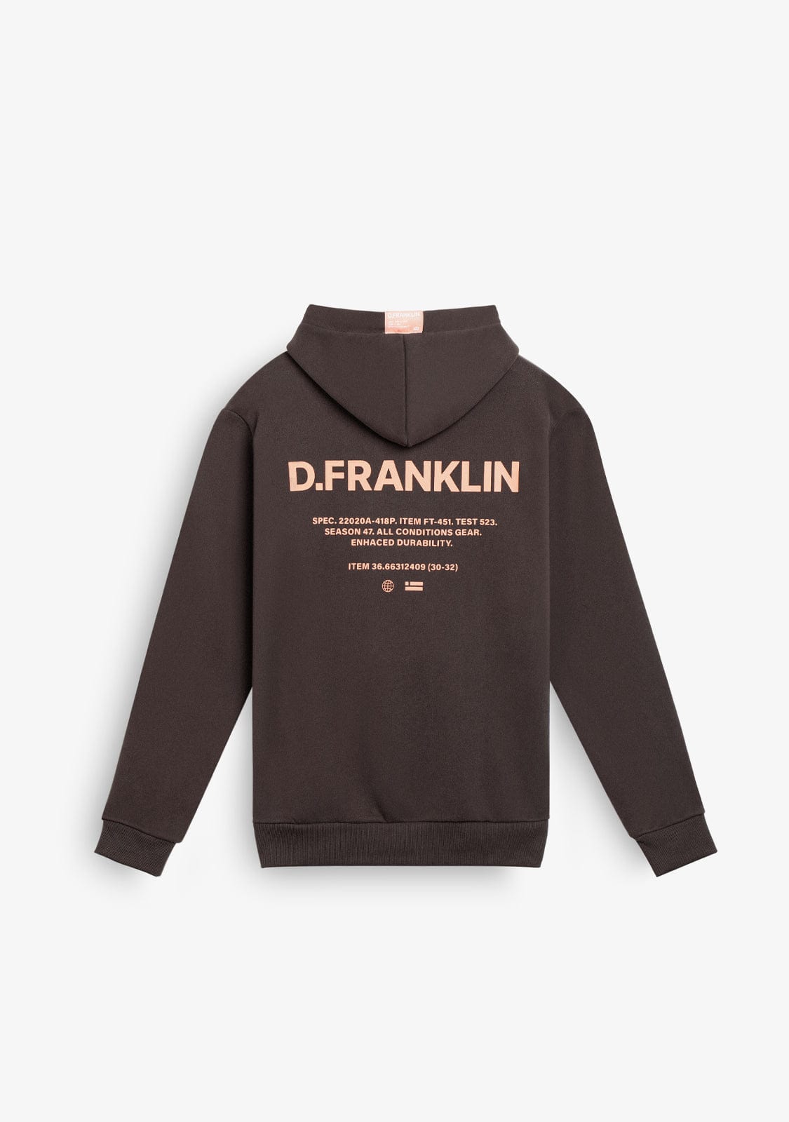 D.franklin Worldwide Hoodie Brown Liquidación