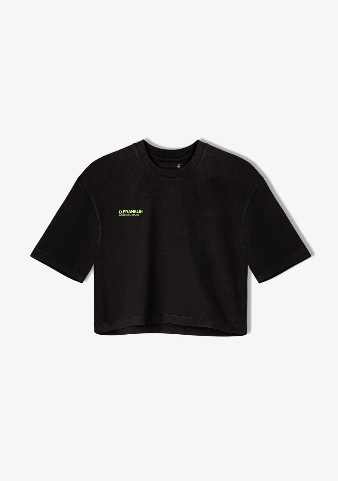 D.franklin Nowhere Bound Cropped T-Shirt Black / Lime Libre de impuestos