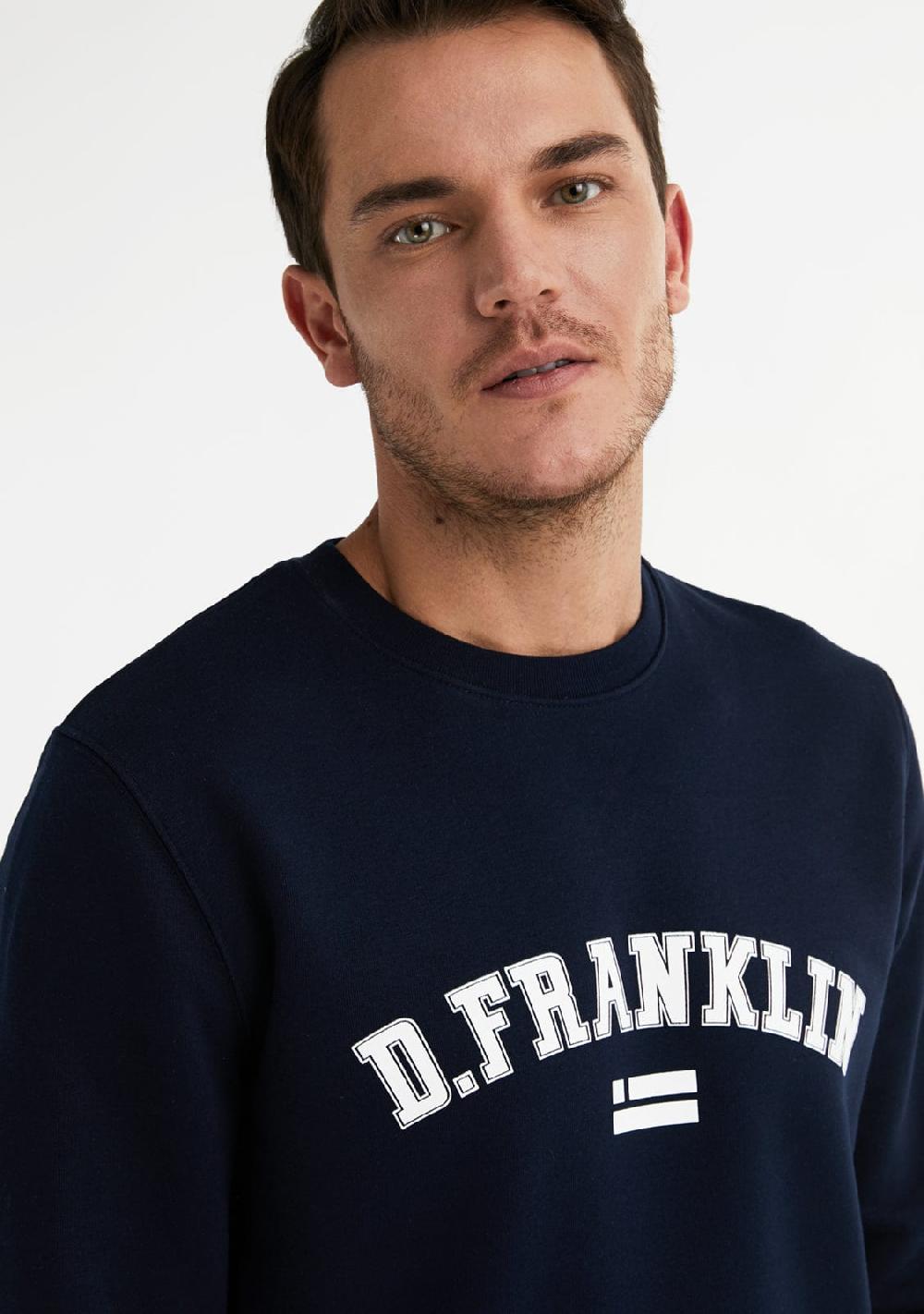 D.franklin Varsity Sweatshirt Navy / White Oferta exclusiva