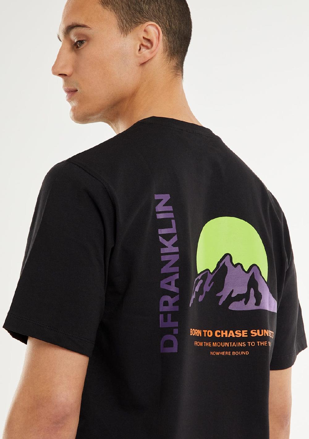 D.franklin Sunsets T-Shirt Black / Purple Ofertas de temporada