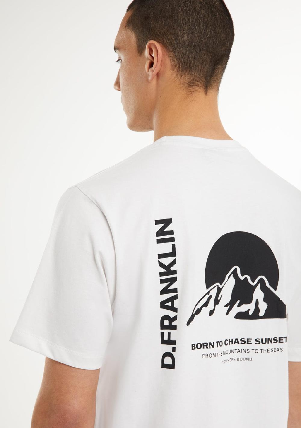 D.franklin Sunsets T-Shirt White / Black Ofertas especiales
