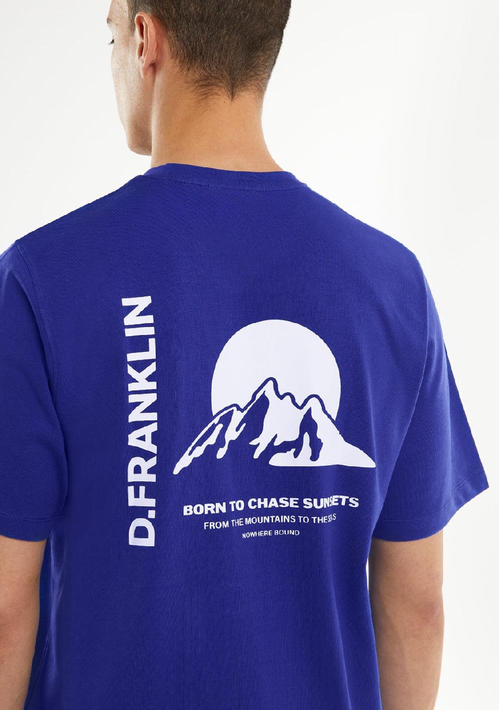 D.franklin Sunsets T-Shirt Blue / White Grandes ahorros
