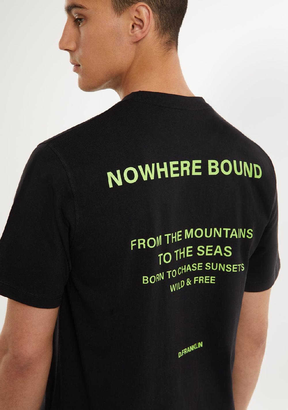 D.franklin Nowhere Bound T-Shirt Black / Lime Rebajas de fin de temporada