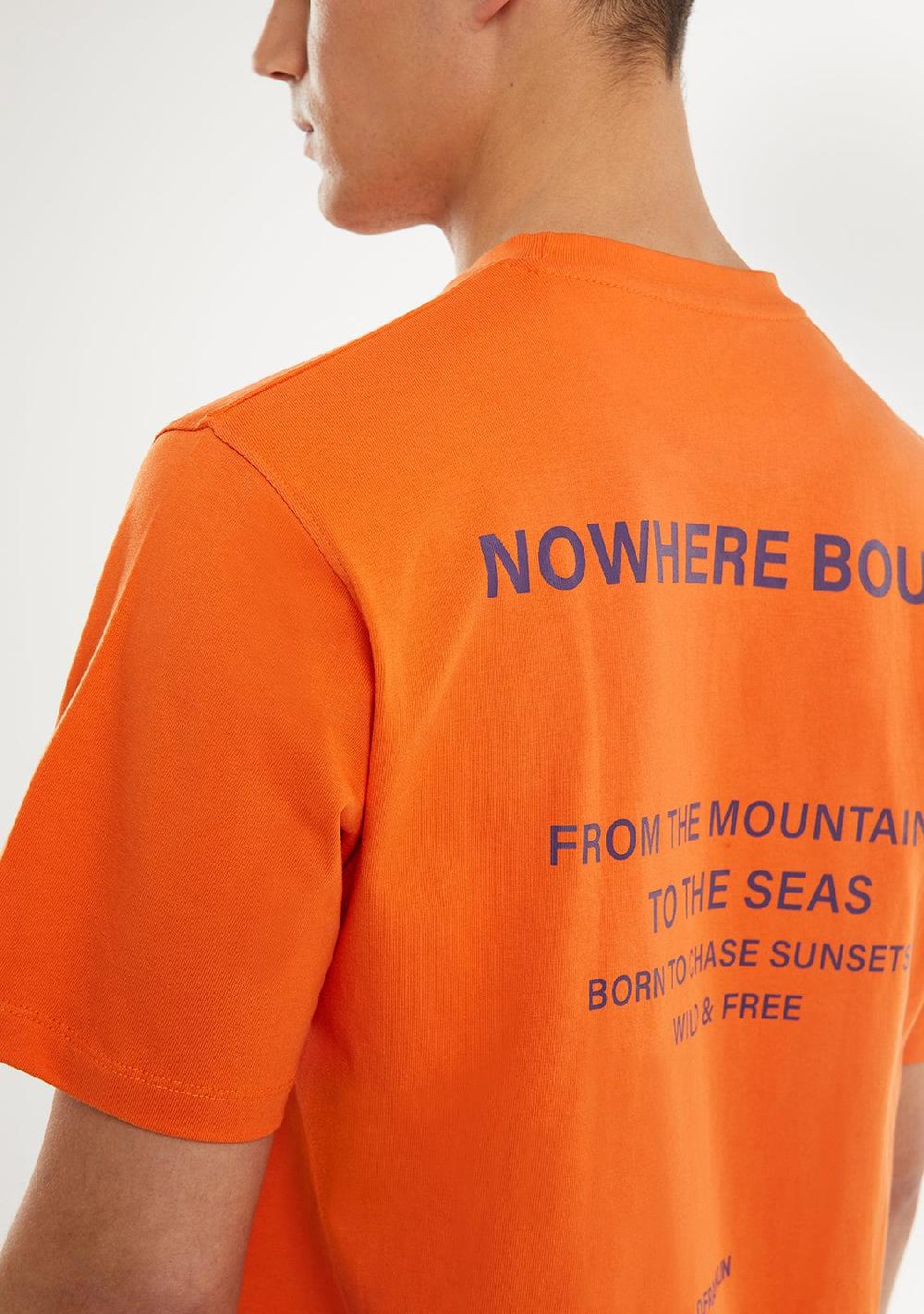 D.franklin Nowhere Bound T-Shirt Orange / Purple Precio ultrabajo