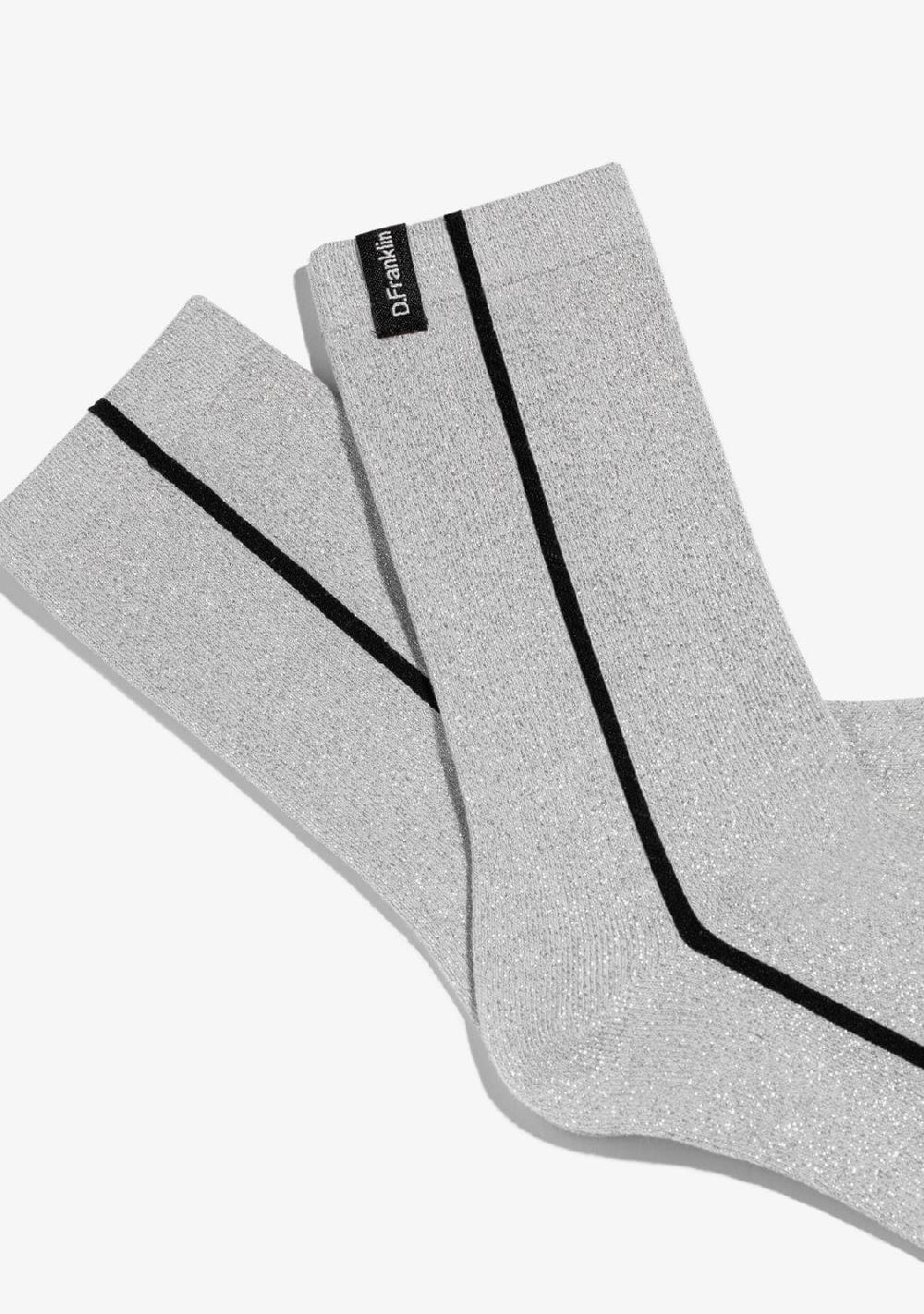 D.franklin Glitter Socks Silver Precios de Black Friday