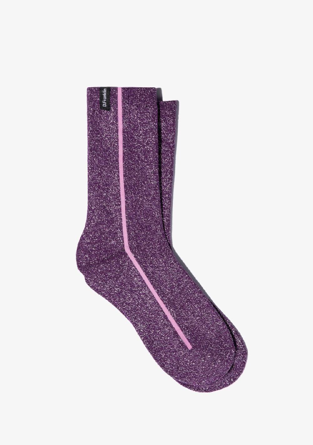 D.franklin Glitter Socks Purple Última moda