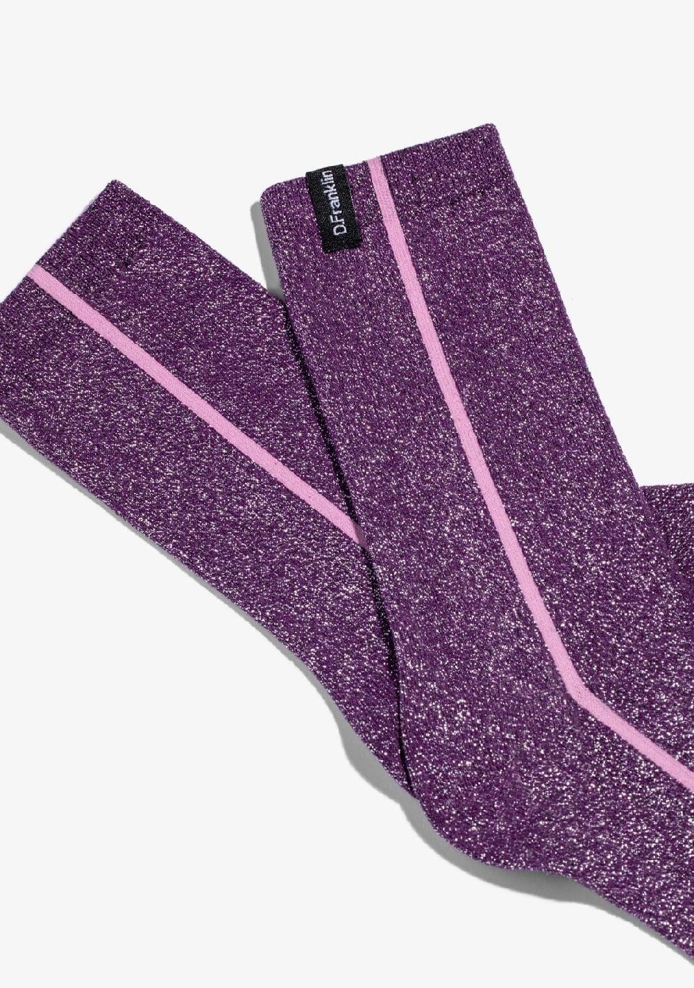 D.franklin Glitter Socks Purple Última moda