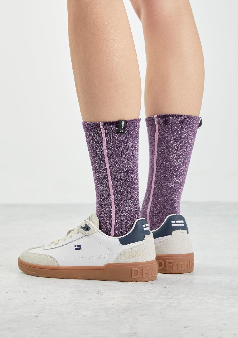 D.franklin Glitter Socks Purple Última moda