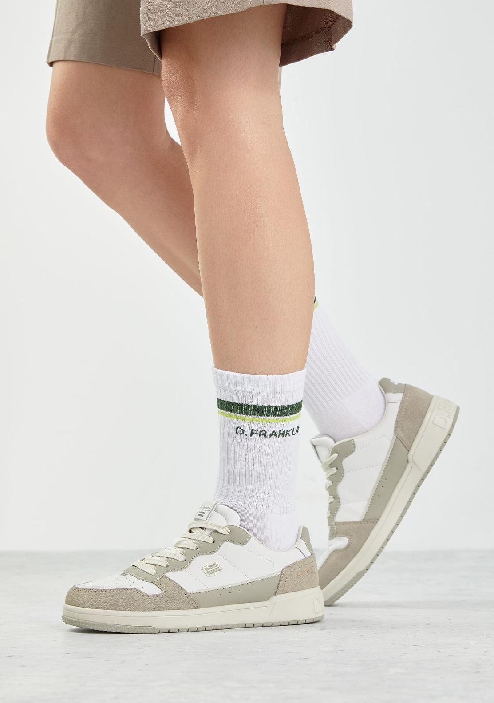 D.franklin Gorpcore 2 Stripes Socks White Ofertas de temporada