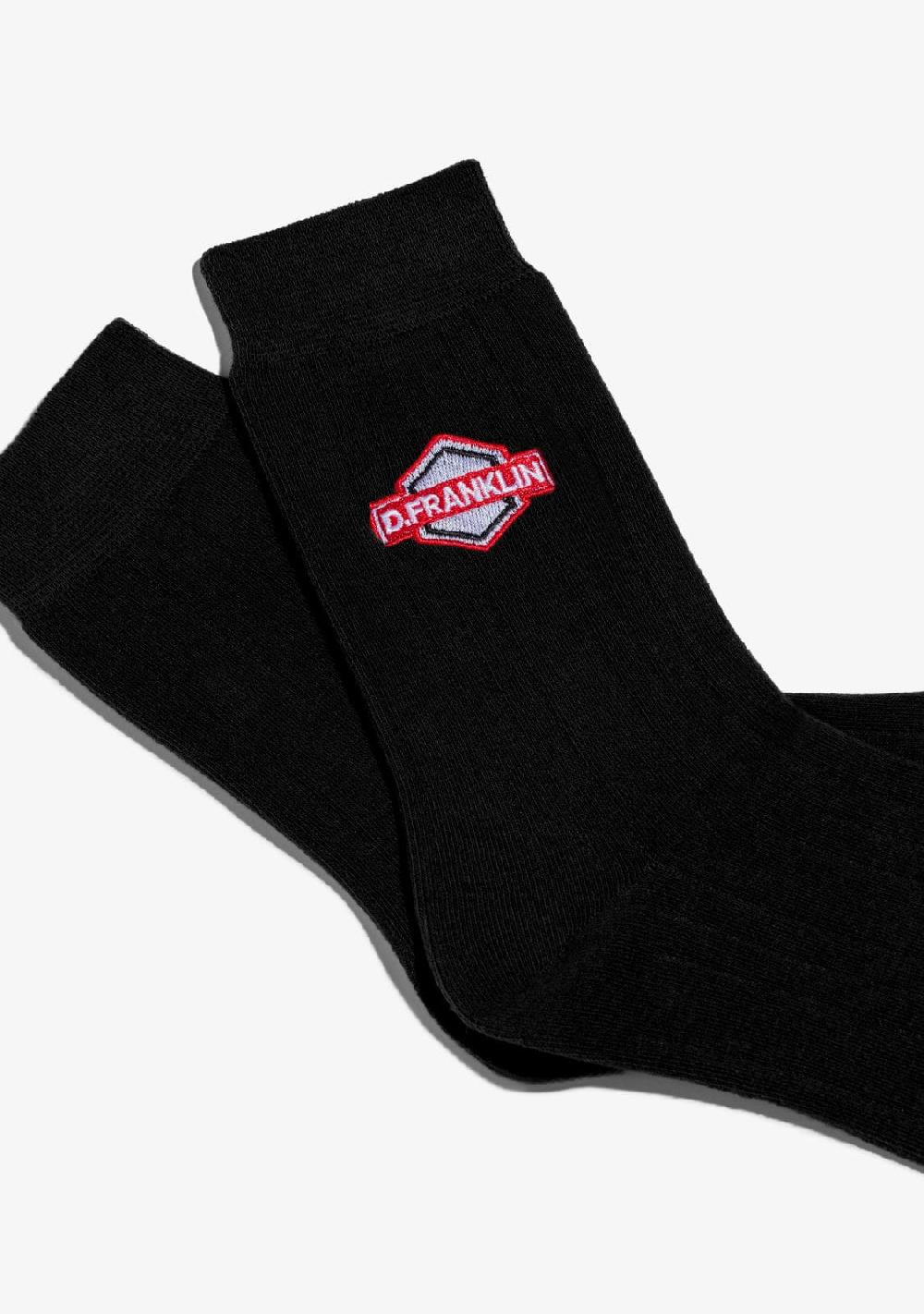 D.franklin DF Patch Socks Black Tienda