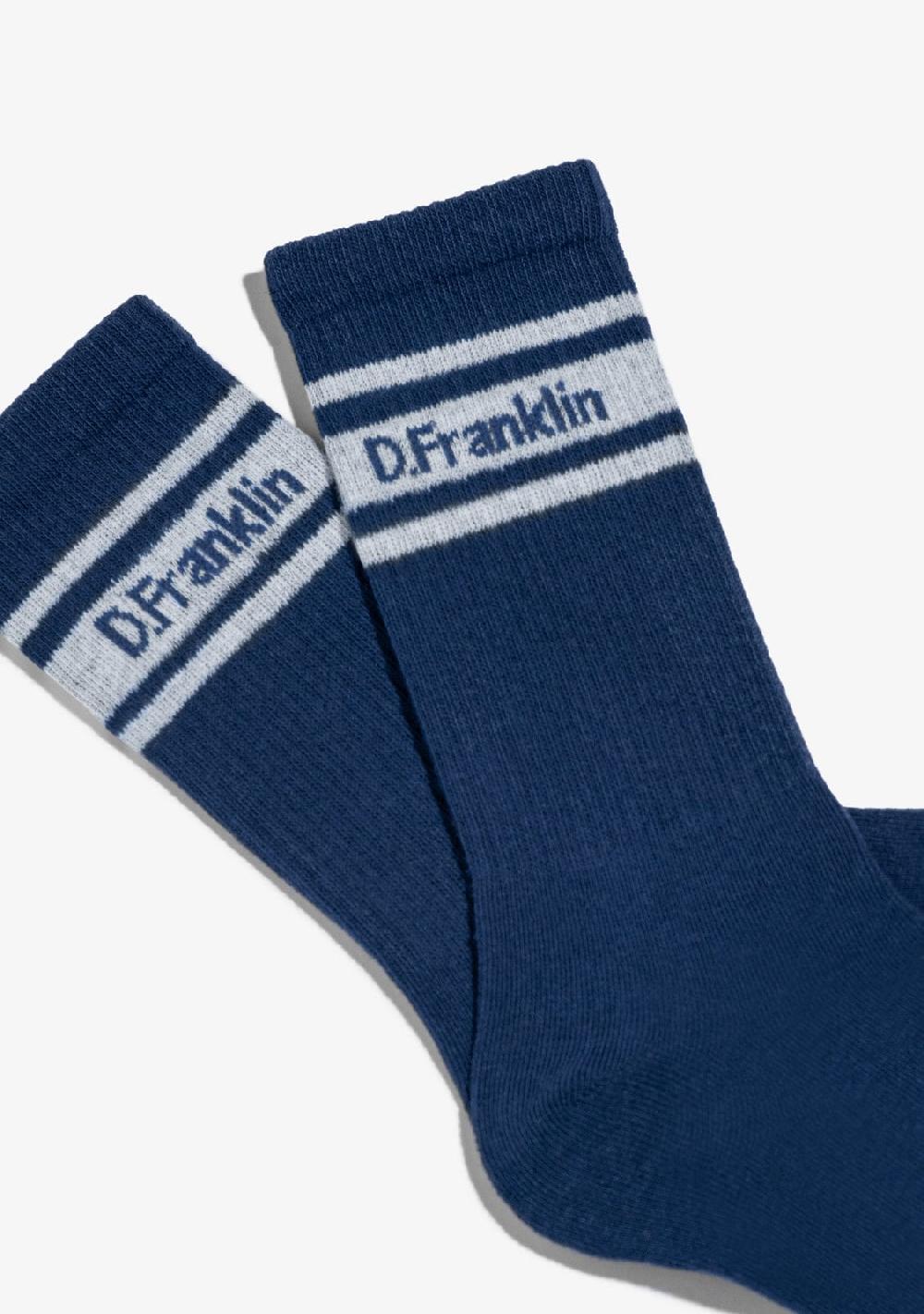 D.franklin DF 3 Stripes Socks Blue Mejor oferta