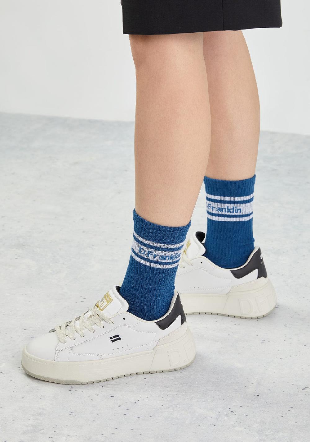 D.franklin DF 3 Stripes Socks Blue Mejor oferta
