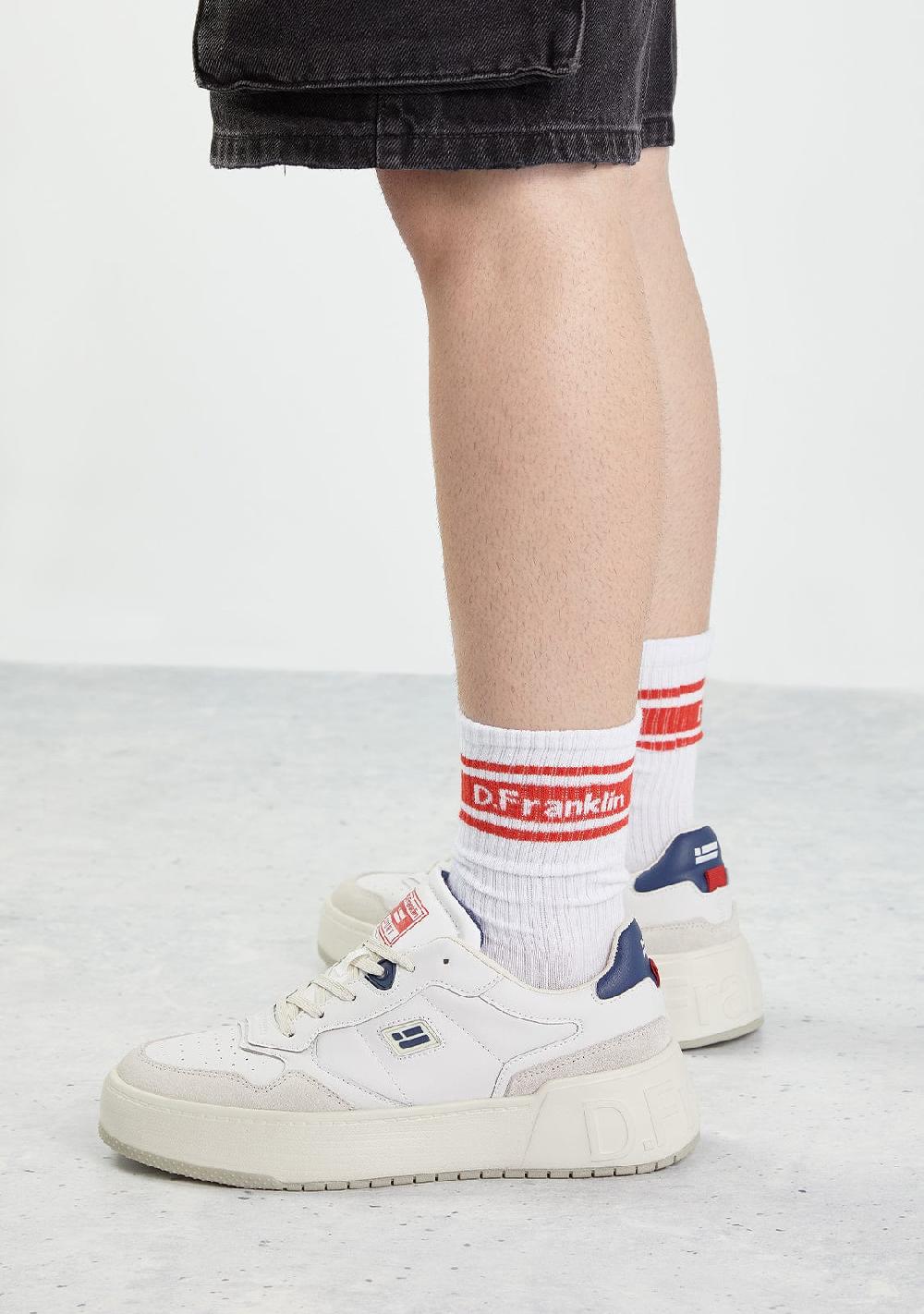 D.franklin DF 3 Stripes Socks White Oferta especial