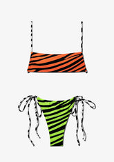 D.franklin Fiji Top Zebra Orange + Samoa Bottom Zebra Lime Bikini Últimos 3 días