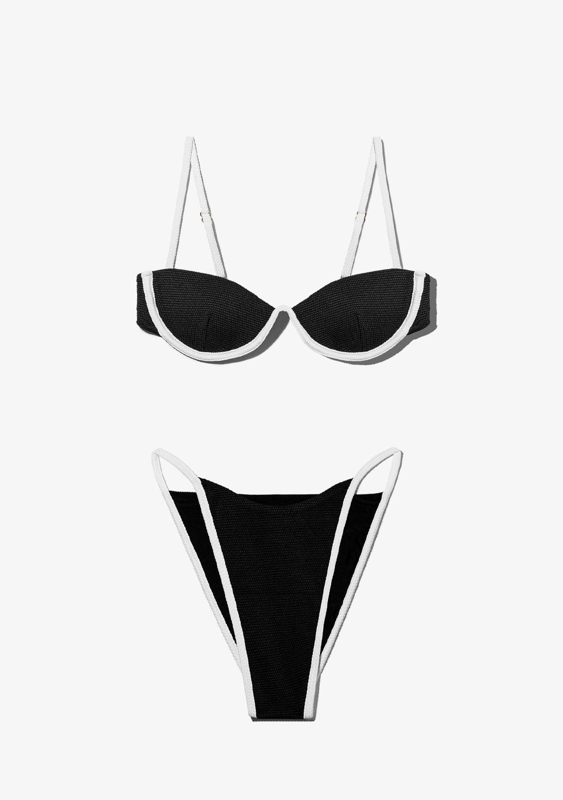 D.franklin Wake Top + Aruba Bottom Bikini Black Precio de fábrica