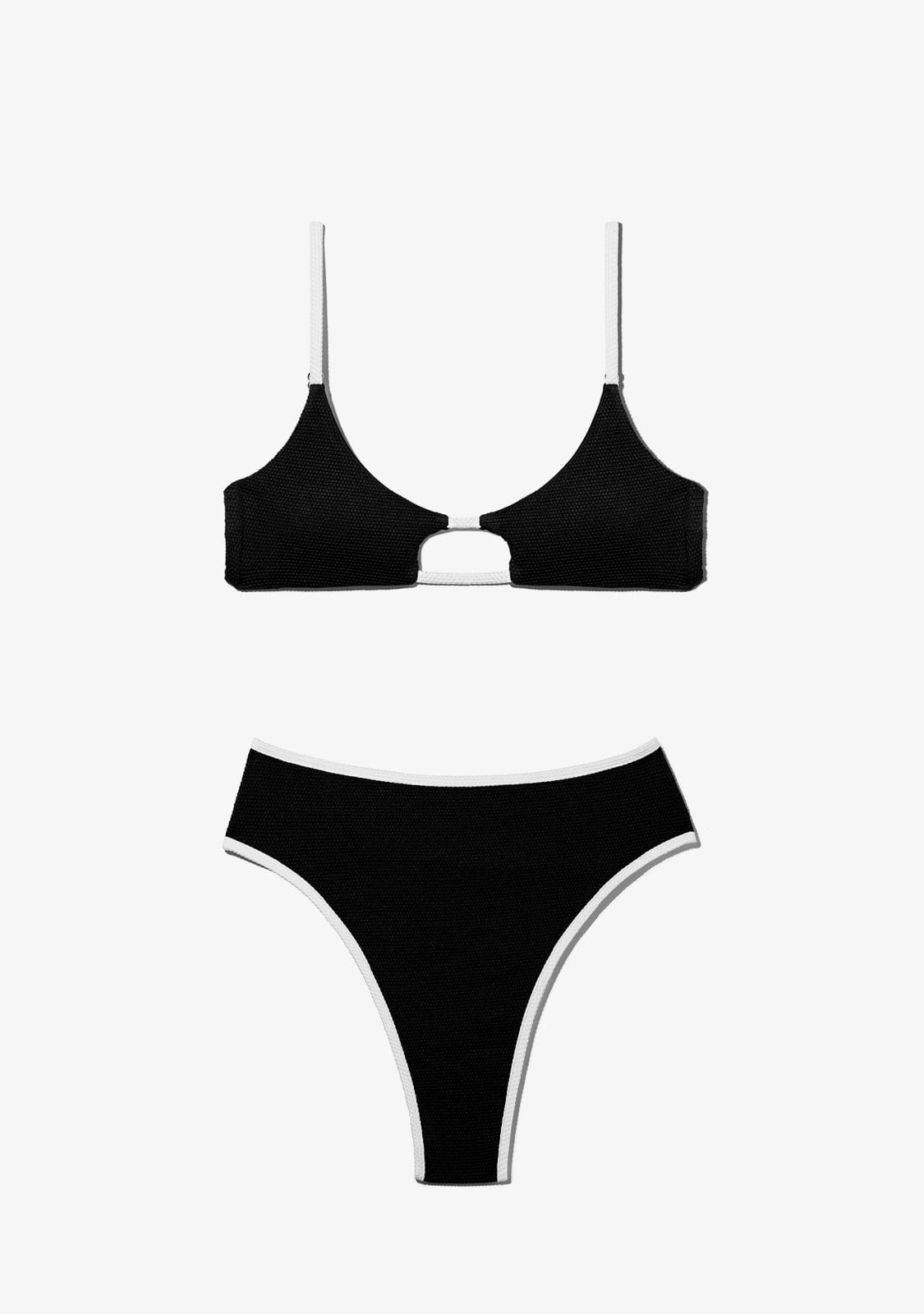 D.franklin Feroe Top + Wake Bottom Bikini Black Promoción por tiempo limitado