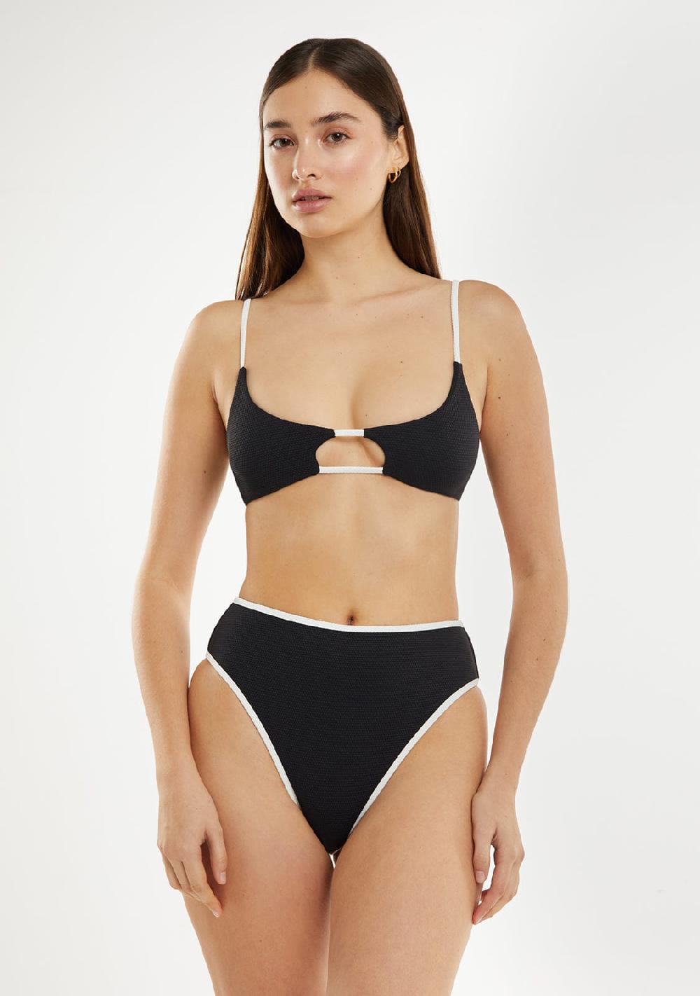 D.franklin Feroe Top + Wake Bottom Bikini Black Promoción por tiempo limitado
