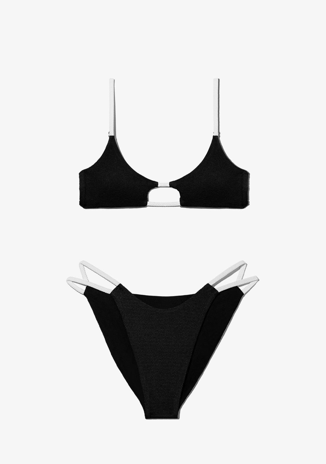 D.franklin Feroe Top + Feroe Bottom Bikini Black Solo hoy
