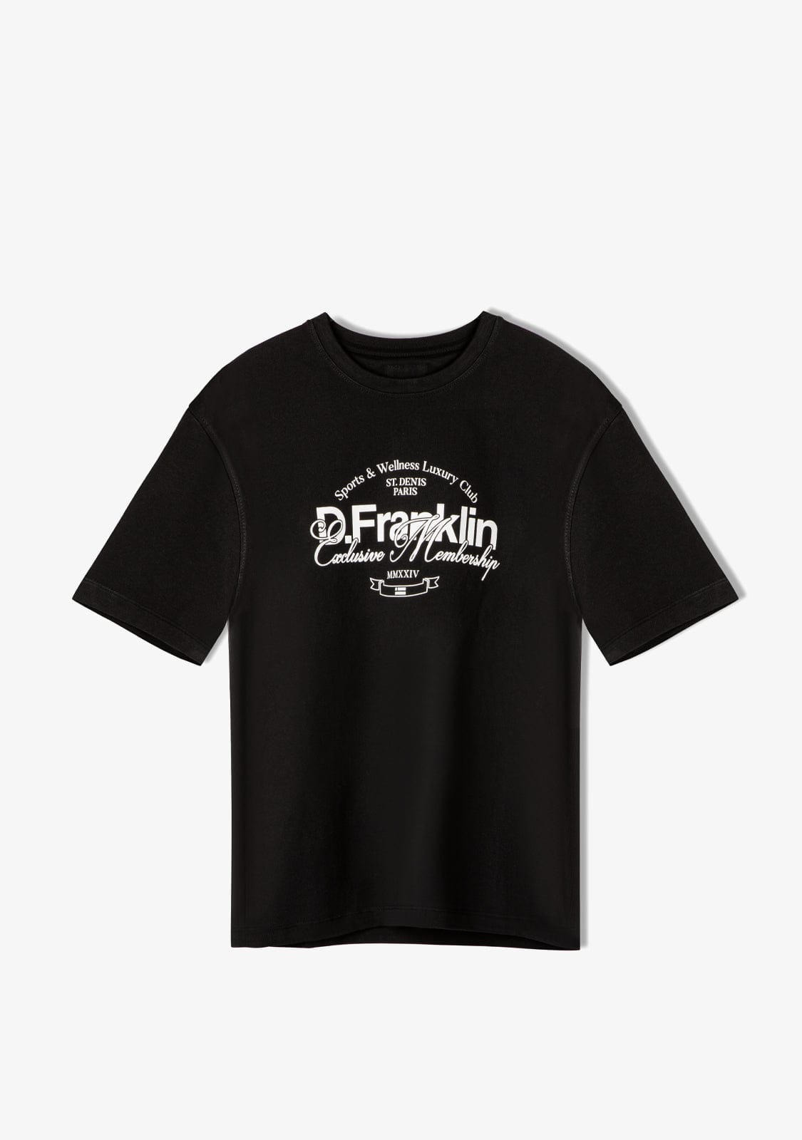 D.franklin St. Denis Village T-Shirt Black / White Grandes descuentos