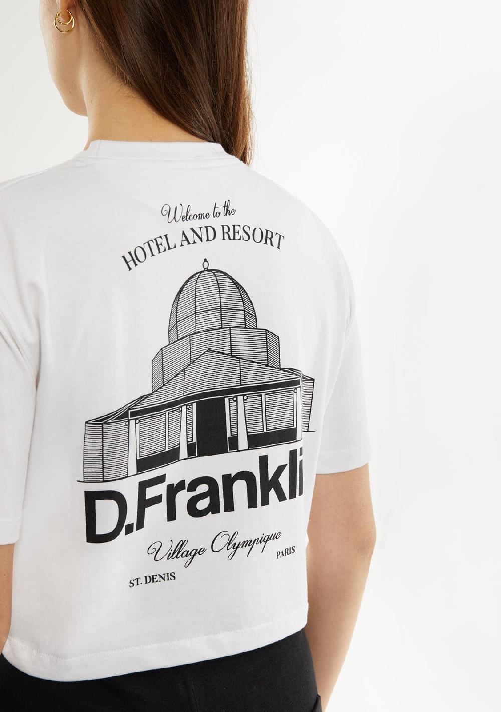 D.franklin St. Denis Cropped T-Shirt White / Black Precios de Black Friday