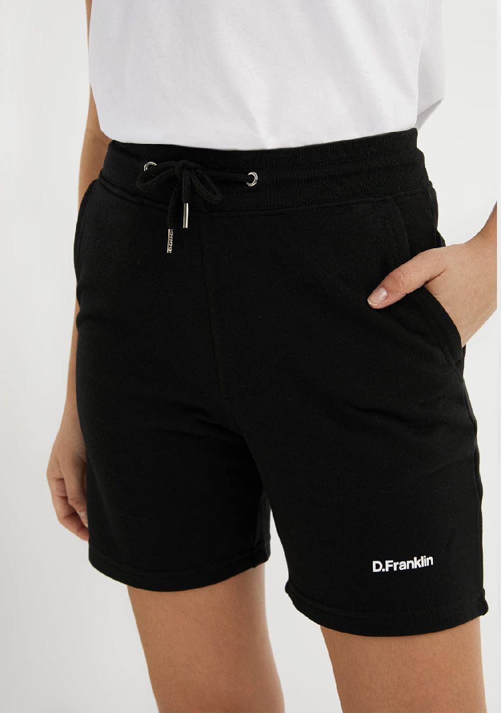 D.franklin Logo Jogger Shorts Black / White Descuento