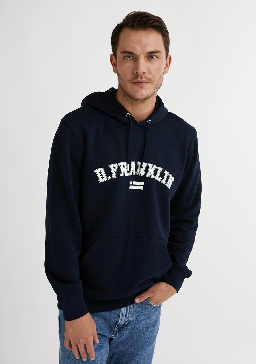 D.franklin Varsity Hoodie Navy / White Tienda
