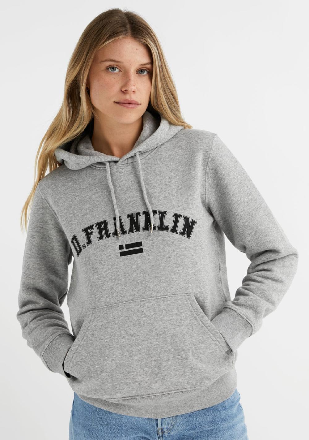 D.franklin Varsity Hoodie Grey / Black Tienda