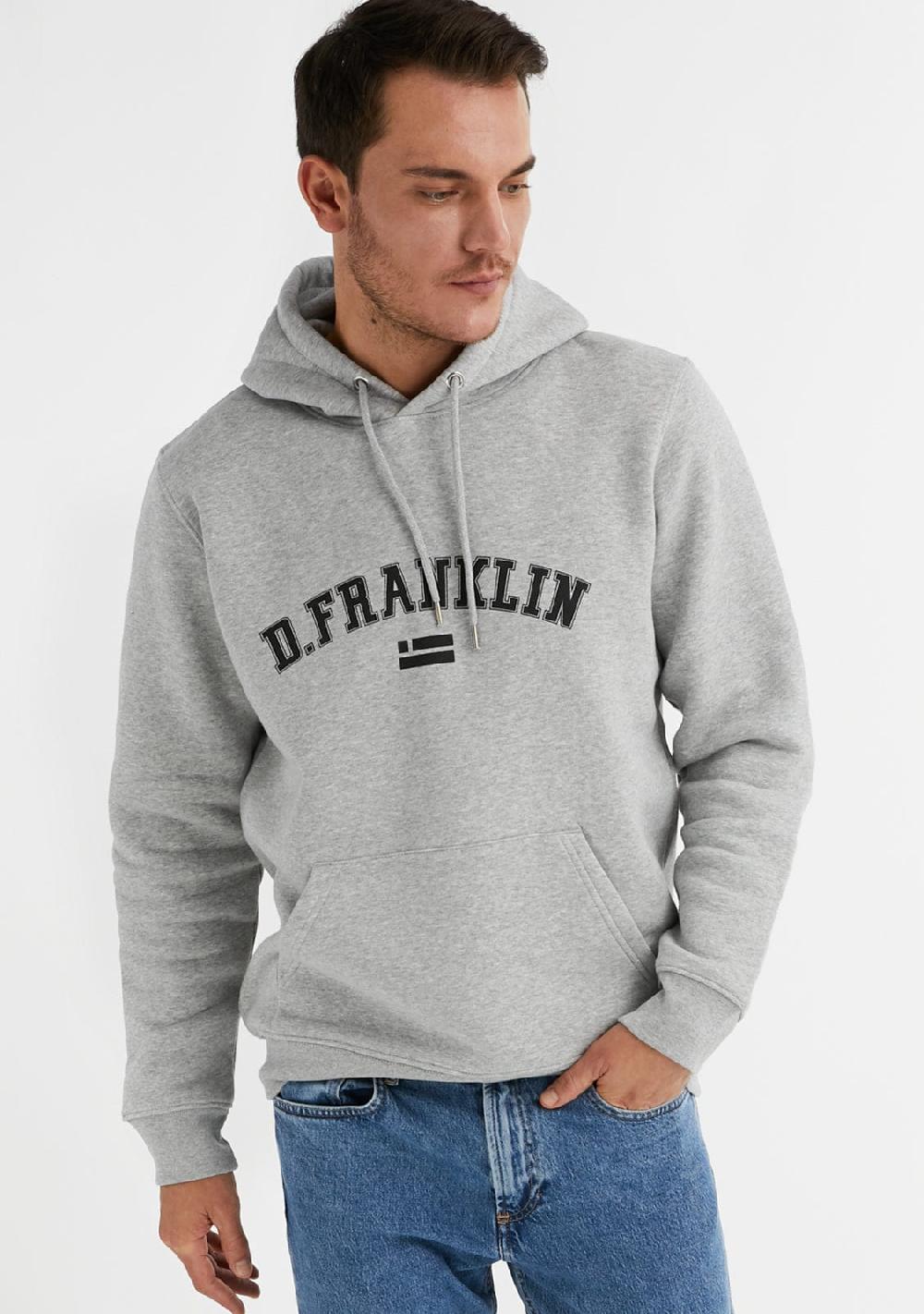 D.franklin Varsity Hoodie Grey / Black Tienda