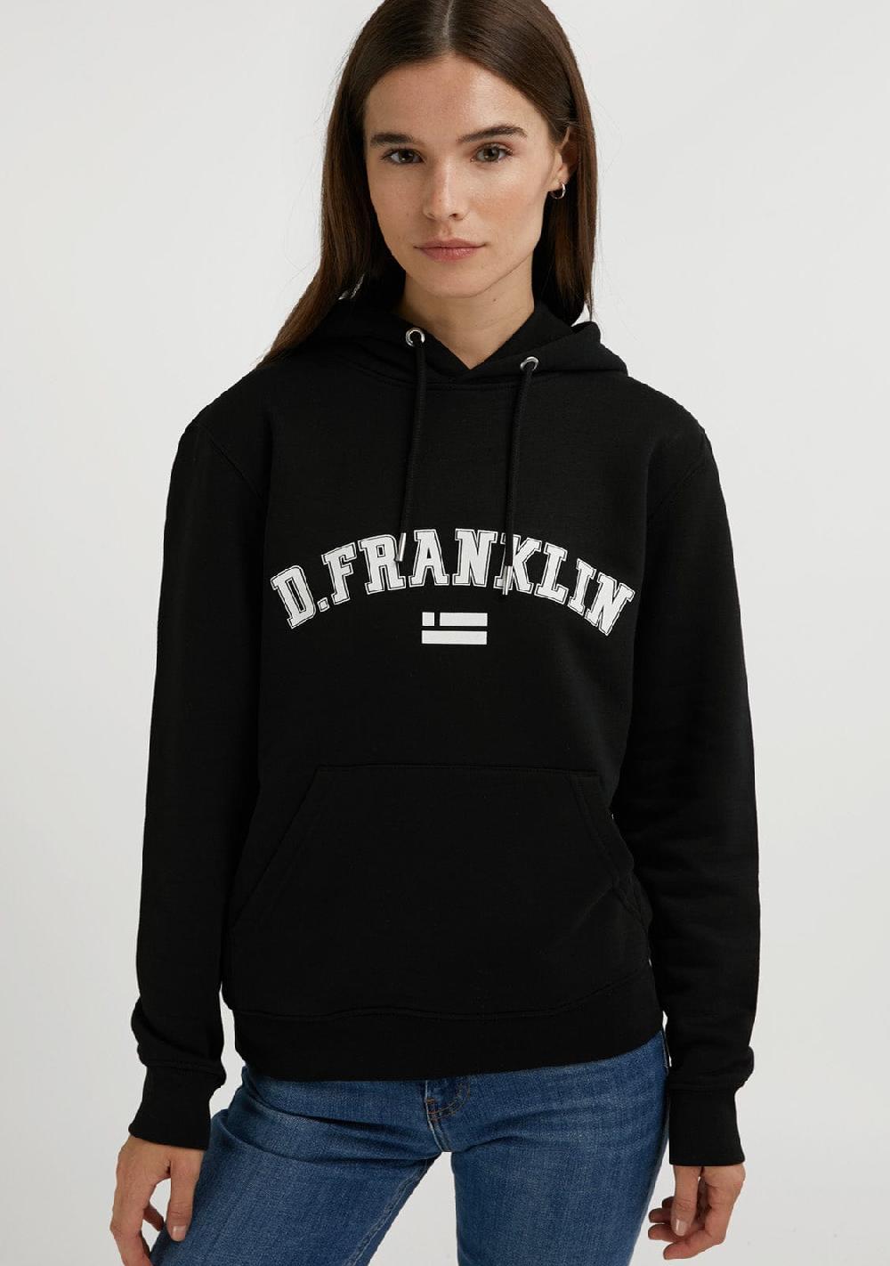 D.franklin Varsity Hoodie Black / White Liquidación