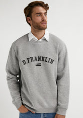 D.franklin Varsity Sweatshirt Grey / Black COMPRAR AHORA