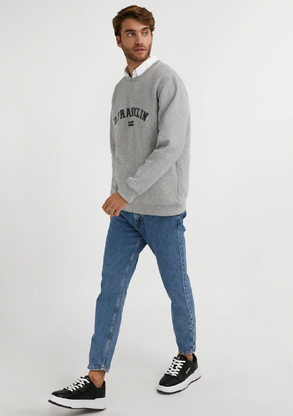 D.franklin Varsity Sweatshirt Grey / Black COMPRAR AHORA