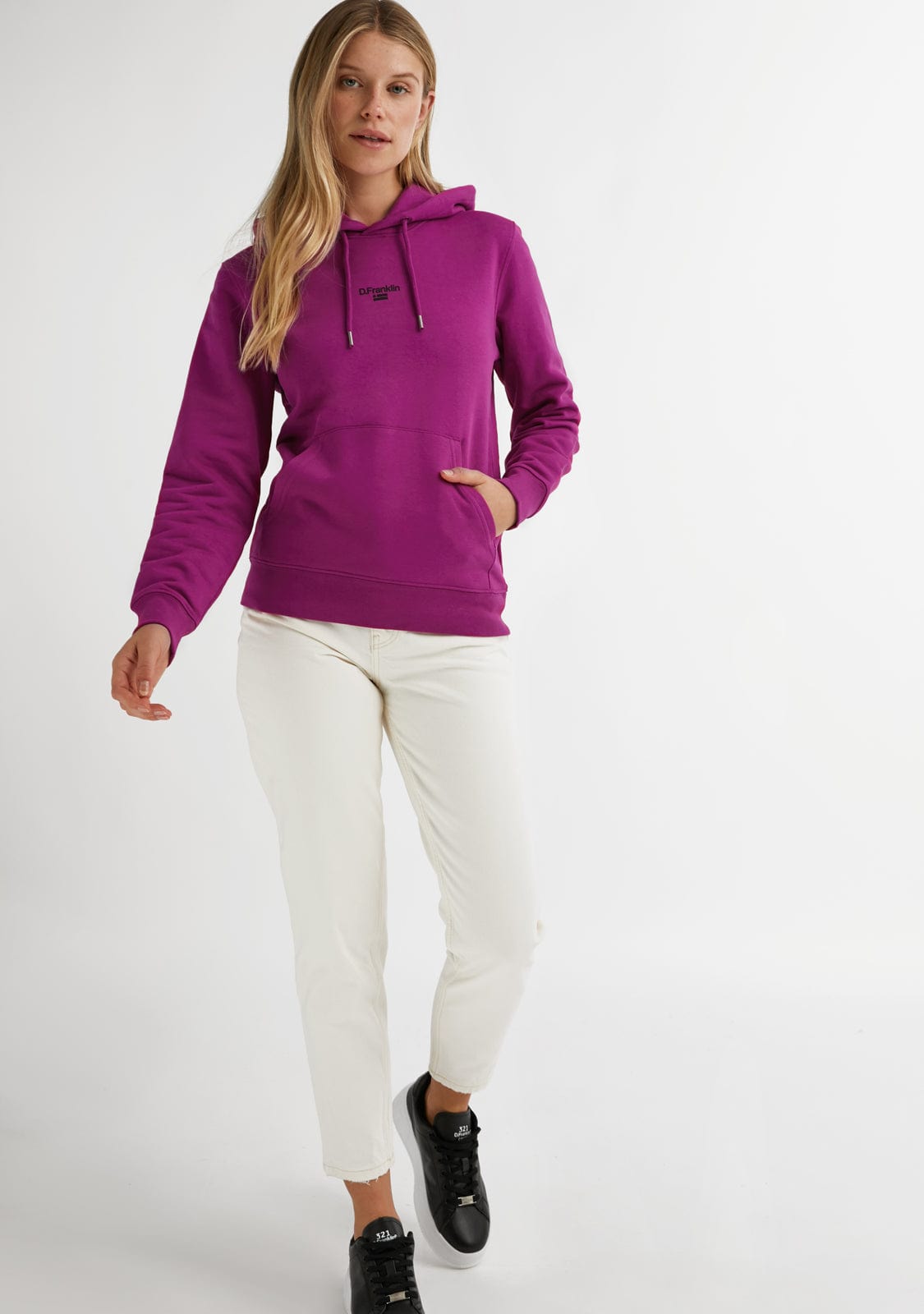 D.franklin Mid Logo Hoodie Orchid / Black Últimos 2 días