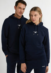 D.franklin Mid Logo Hoodie Navy / White Promoción por tiempo limitado