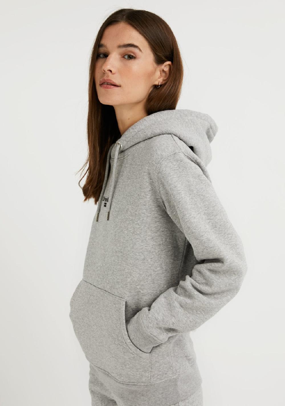 D.franklin Mid Logo Hoodie Grey / Black Solo hoy