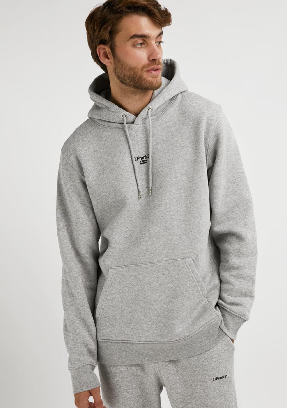 D.franklin Mid Logo Hoodie Grey / Black Solo hoy