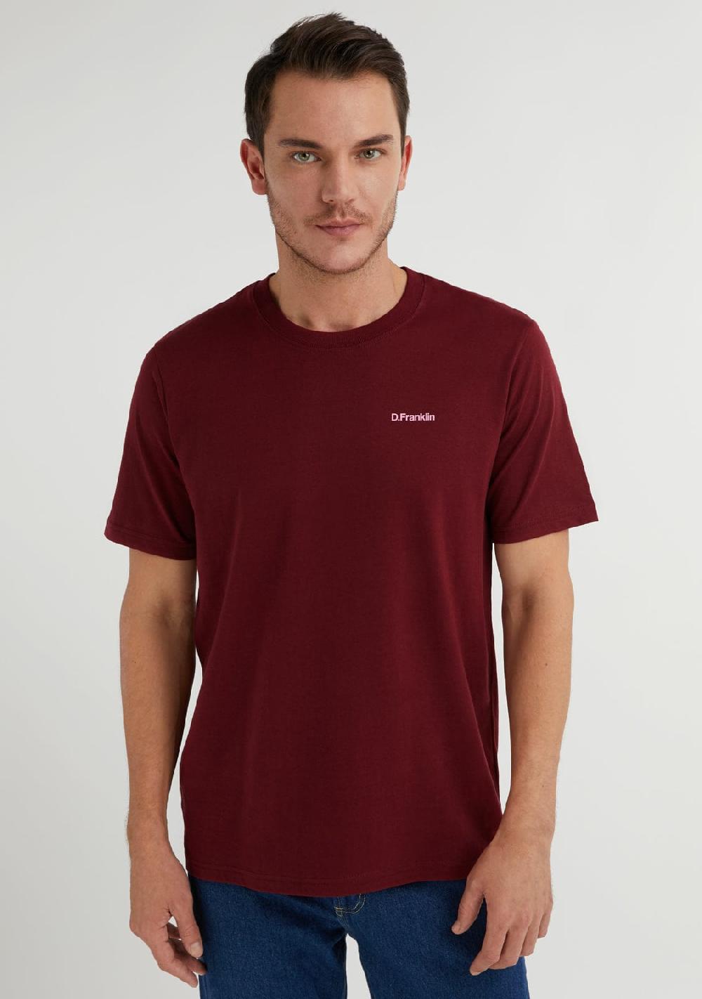 D.franklin Basic Logo T-Shirt Burgundy / Pink Promoción trimestral