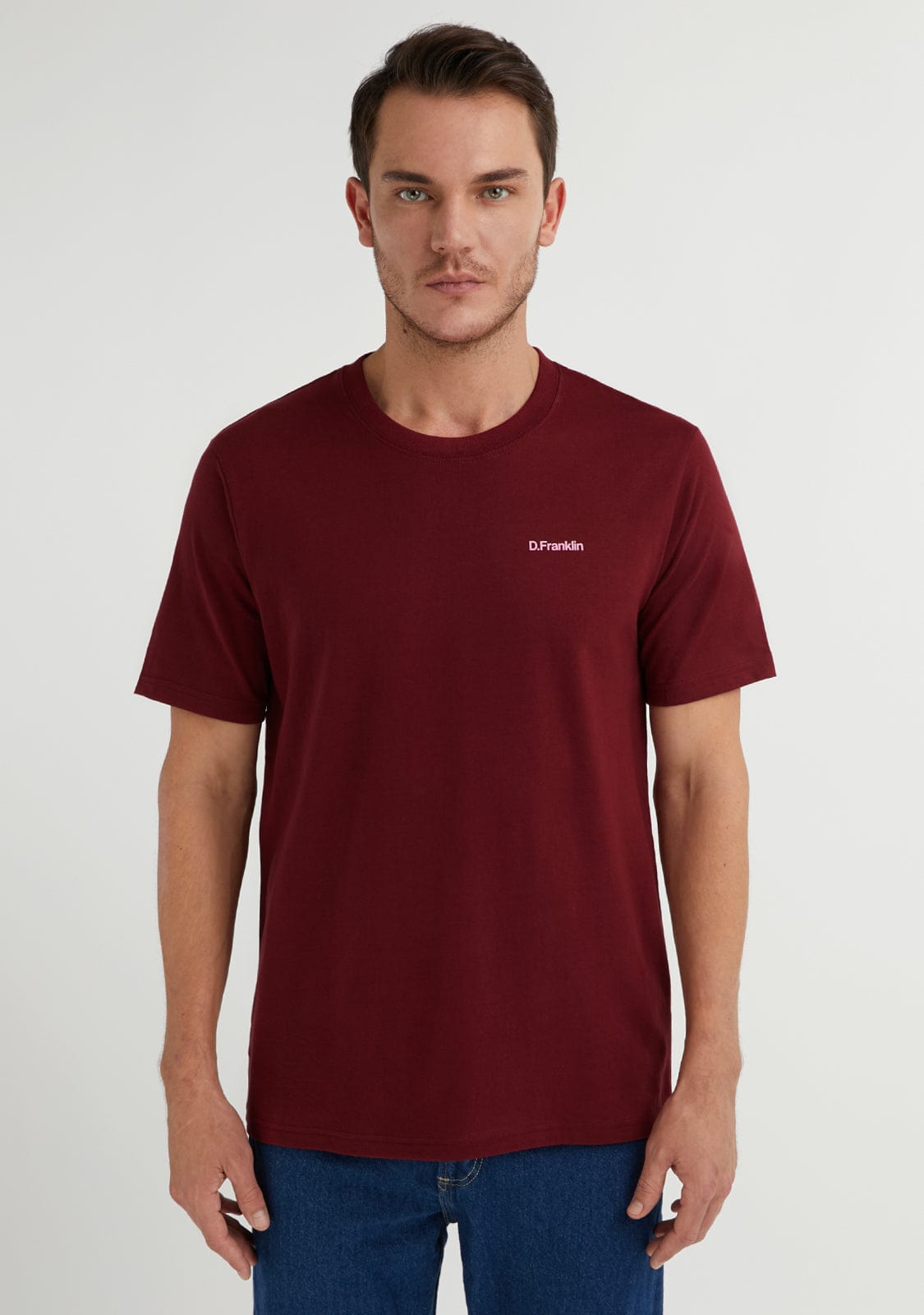 D.franklin Basic Logo T-Shirt Burgundy / Pink Promoción trimestral