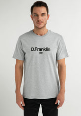 D.franklin Logo Flag T-Shirt Grey / Black Liquidación