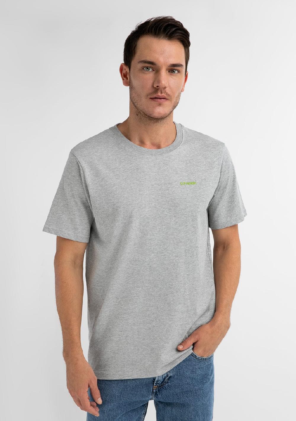 D.franklin Basic Logo T-Shirt Grey / Green Envío internacional gratuito