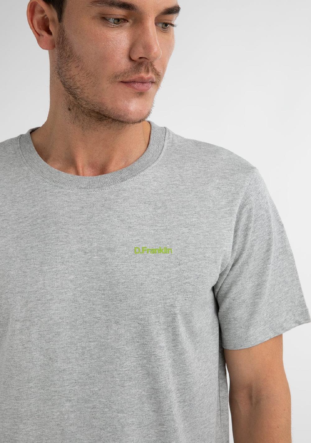 D.franklin Basic Logo T-Shirt Grey / Green Envío internacional gratuito