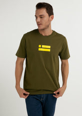 D.franklin Flag T-Shirt Khaki / Lime Tienda de fábrica