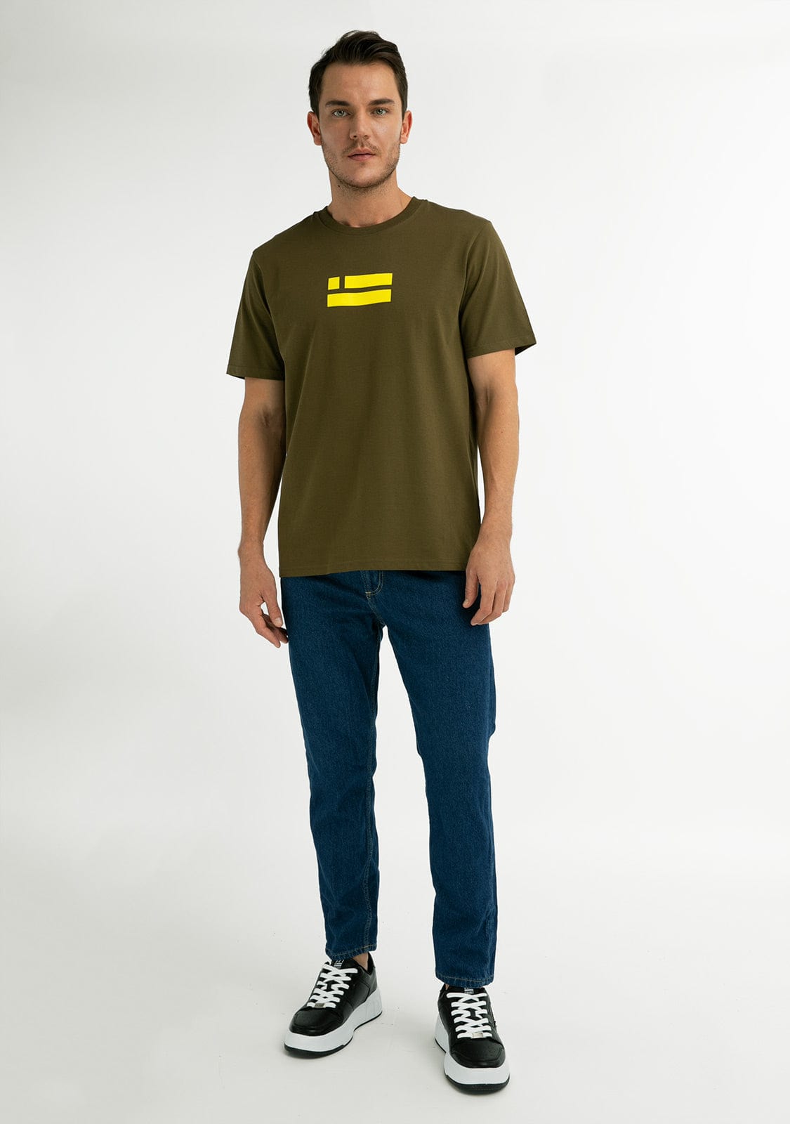 D.franklin Flag T-Shirt Khaki / Lime Tienda de fábrica