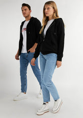 D.franklin Embroidery Logo Zip Hoodie Black 2025