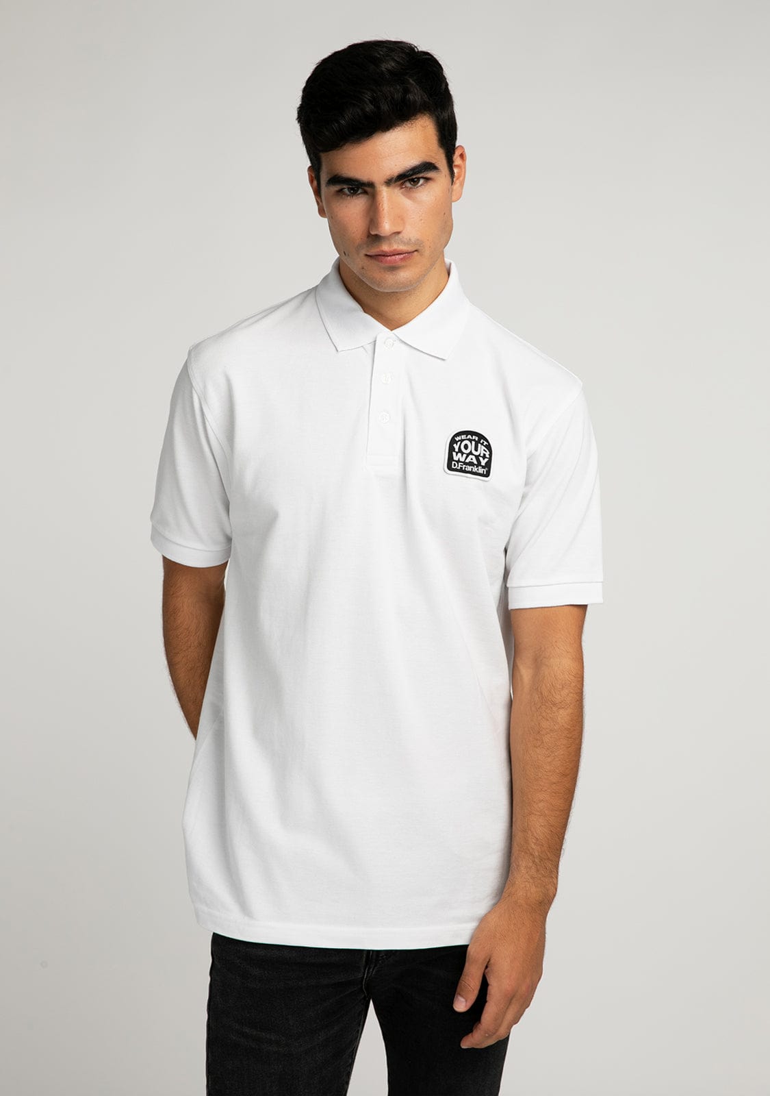 D.franklin Polo Wear It White Venta caliente