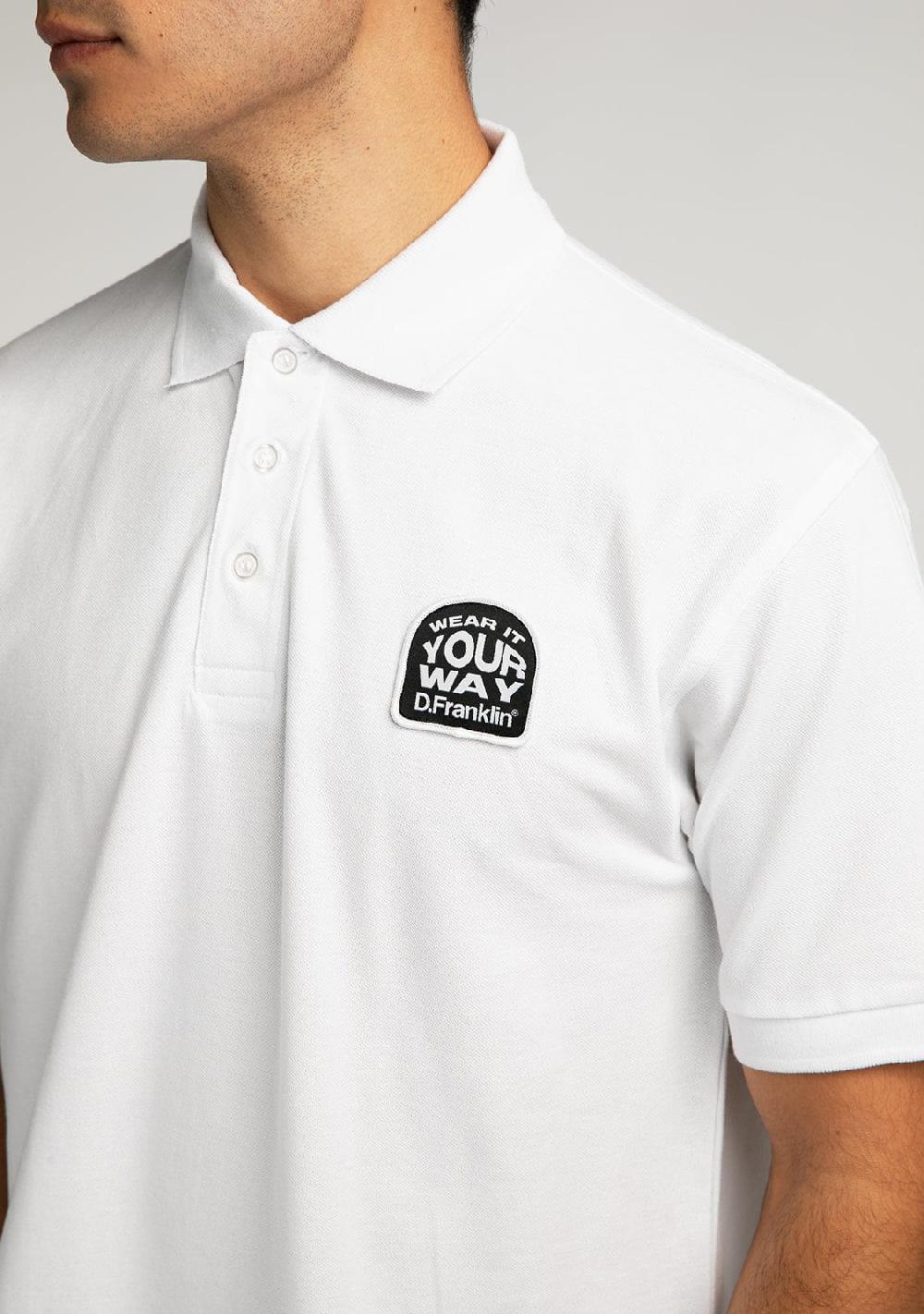 D.franklin Polo Wear It White Venta caliente